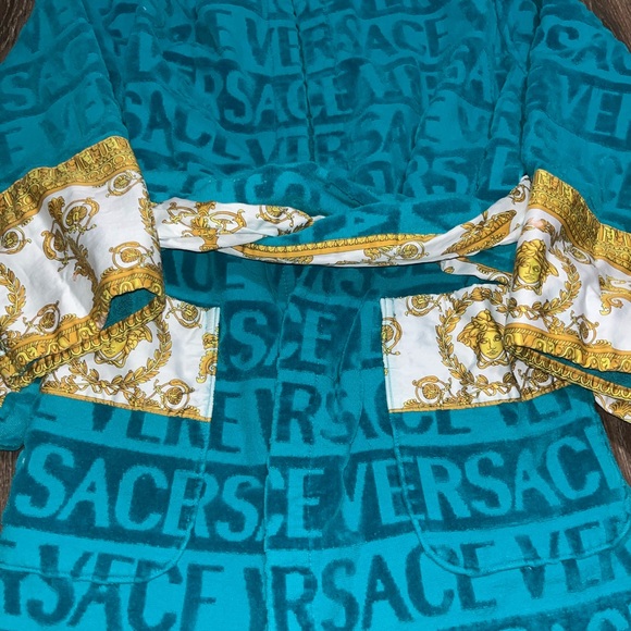Versace Blue and Gold Robe - Picture 2 of 10